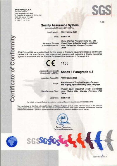 PED4.3 certificate